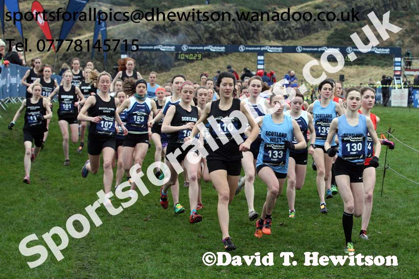 Senior and junior womens Inter-District, 2017 Great Edinburgh Cross Country. Photo: David T. Hewitson/Sports for All PIcs